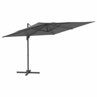 Zweefparasol met aluminium paal 300x300 cm antracietkleurig 2