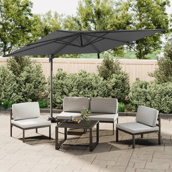 Zweefparasol met aluminium paal 400x300 cm antracietkleurig 1