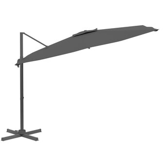 Zweefparasol met aluminium paal 400x300 cm antracietkleurig 3