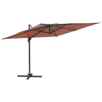 Zweefparasol met LED-verlichting 400x300 cm terracottakleurig 2