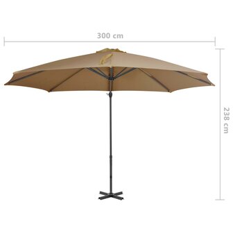 Zweefparasol met aluminium paal 300 cm taupe 8