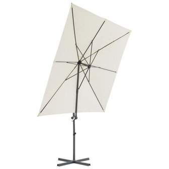 Zweefparasol met stalen paal 250x250 cm zandkleurig 3