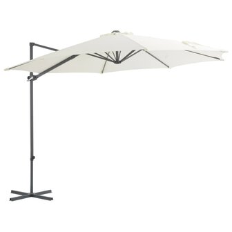 Zweefparasol met stalen paal 300 cm zandkleurig 1