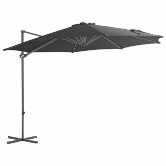 Zweefparasol met stalen paal 300 cm antraciet 1