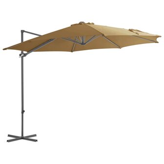 Zweefparasol met stalen paal 300 cm taupe 1