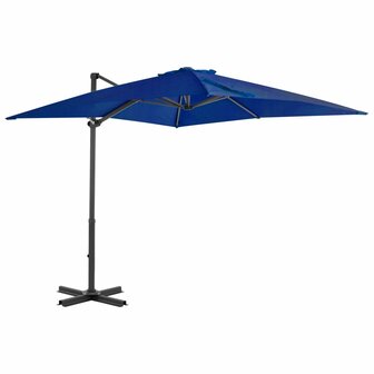 Zweefparasol met aluminium paal 250x250 cm azuurblauw 1