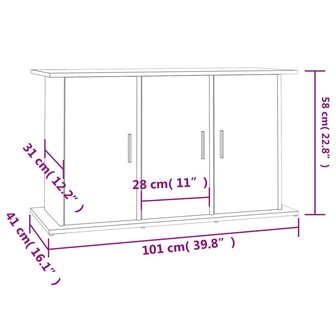 Aquariumstandaard 101x41x58 cm bewerkt hout grijs sonoma eiken 11