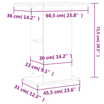 Aquariumstandaard 60,5x36x72,5 cm bewerkt hout hoogglans wit 8