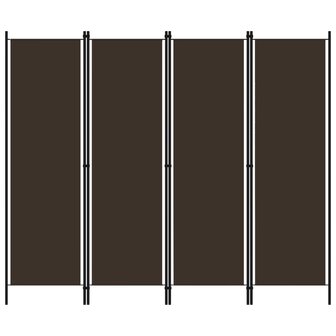 Kamerscherm met 4 panelen 200x180 cm bruin 1