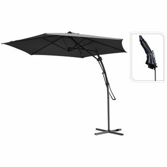 ProGarden Zweefparasol 300 cm donkergrijs 1