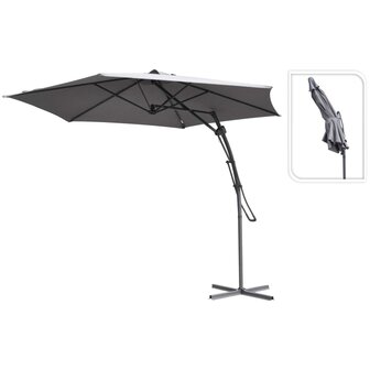 ProGarden Zweefparasol 300 cm grijs 1