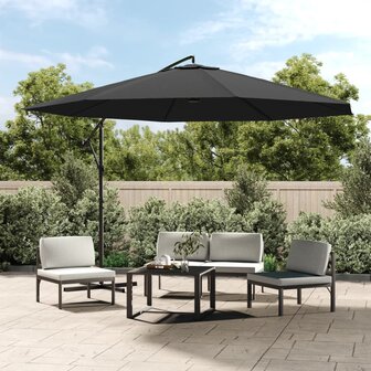 Zweefparasol met aluminium paal 350 cm antraciet 1