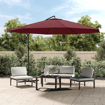 Zweefparasol met aluminium paal 350 cm bordeauxrood 1