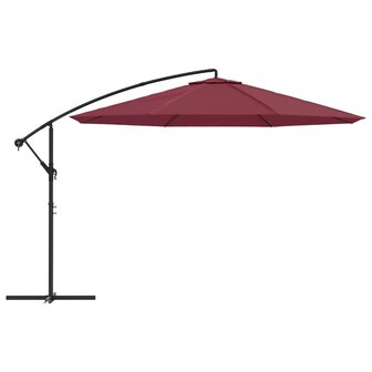 Zweefparasol met aluminium paal 350 cm bordeauxrood 3