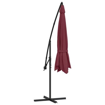 Zweefparasol met aluminium paal 350 cm bordeauxrood 6