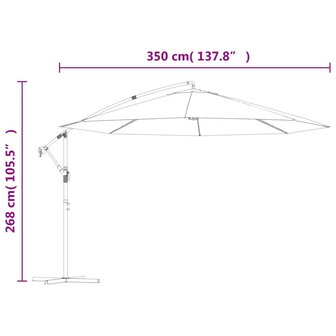 Zweefparasol met aluminium paal 350 cm bordeauxrood 10