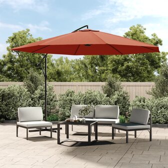 Zweefparasol met aluminium paal 350 cm terracottakleurig 1