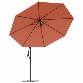 Zweefparasol met aluminium paal 350 cm terracottakleurig 4