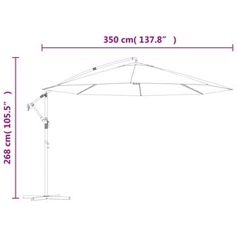 Zweefparasol met aluminium paal 350 cm terracottakleurig 10