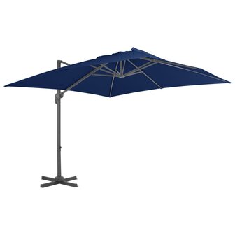 Zweefparasol met aluminium paal 3x3 m azuurblauw 1