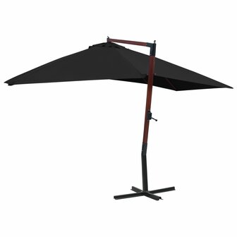 Zweefparasol met houten paal 400x300 cm zwart 3