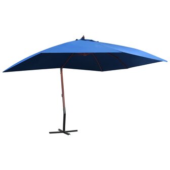 Zweefparasol met houten paal 400x300 cm blauw 1