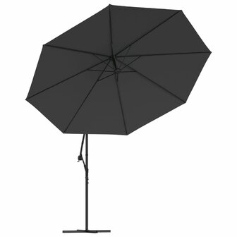 Zweefparasol met aluminium paal 350 cm zwart 4