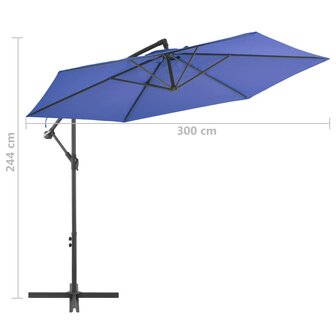 Zweefparasol met aluminium paal 300 cm blauw 8