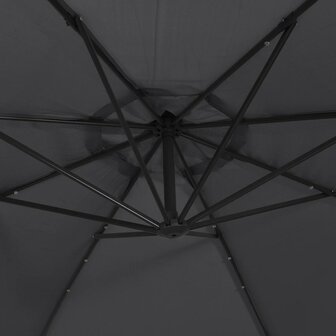 Zweefparasol met LED-verlichting en stalen paal 300 cm zwart 9