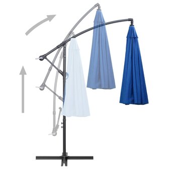 Zweefparasol met aluminium paal 3 m blauw 4