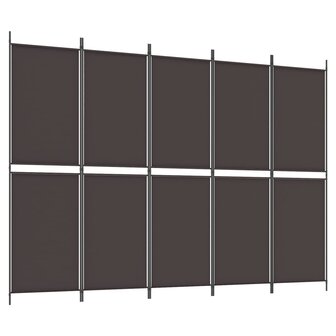 Kamerscherm met 5 panelen 250x180 cm stof bruin 2