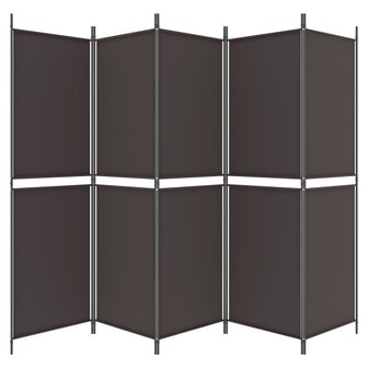 Kamerscherm met 5 panelen 250x180 cm stof bruin 4