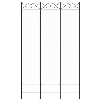 Kamerscherm met 3 panelen 120x200 cm stof wit 3