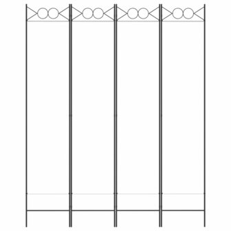 Kamerscherm met 4 panelen 160x200 cm stof wit 3