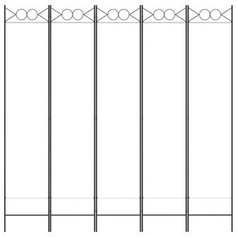 Kamerscherm met 5 panelen 200x200 cm stof wit 3