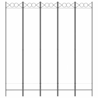 Kamerscherm met 5 panelen 200x220 cm stof wit 3