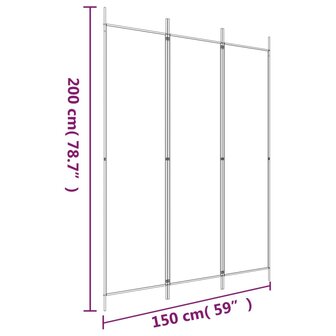 Kamerscherm met 3 panelen 150x200 cm stof bruin 8