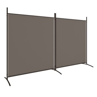 Kamerscherm met 2 panelen 346x180 cm stof antracietkleurig 2