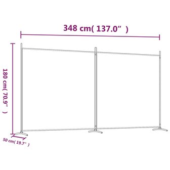 Kamerscherm met 2 panelen 346x180 cm stof antracietkleurig 8