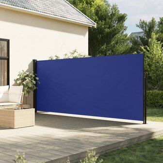 Windscherm uittrekbaar 160x300 cm blauw 1