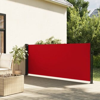 Windscherm uittrekbaar 140x500 cm rood 1