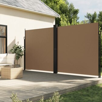 Windscherm uittrekbaar 200x1000 cm taupe 1