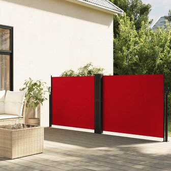 Windscherm uittrekbaar 120x1200 cm rood 1