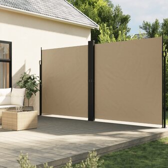 Windscherm uittrekbaar 200x1200 cm beige 1