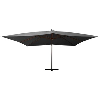 Zweefparasol met houten paal 400x300 cm antracietkleurig 2