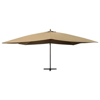 Zweefparasol met houten paal 400x300 cm taupe 3