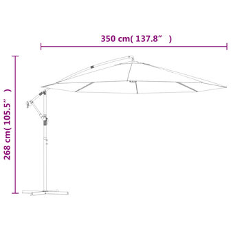 Zweefparasol 3,5 m groen 10