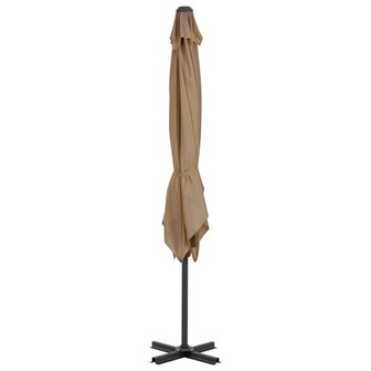 Zweefparasol met aluminium paal 250x250 cm taupe 3