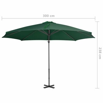 Zweefparasol met aluminium paal 300 cm groen 8