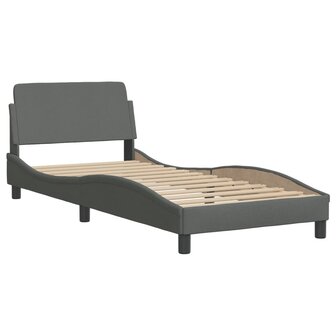 Bed met matras stof donkergrijs 80x200 cm 4